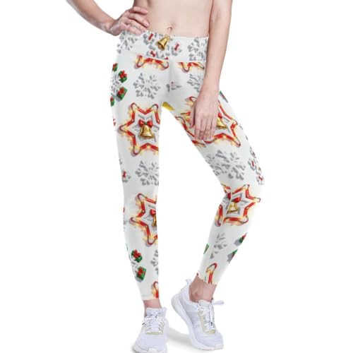 Leggings de yoga para mujer con copos de nieve blancos talla XS a XXL
