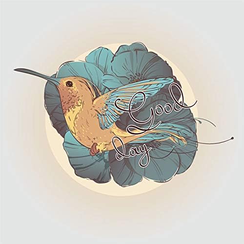 Walls By Me - Peel and Stick Poster Print Blue and Orange Birds Wall Art 3988-12in x 12in (31x31cm) -, Repositionable and Removable - Unframed