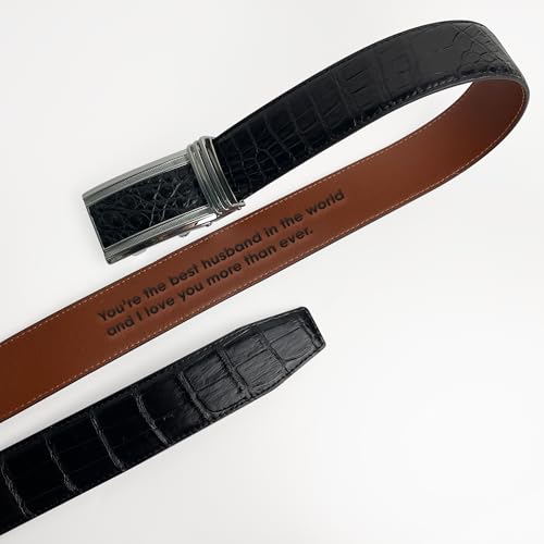 Image of vinacreations AIIigator Belt Leather Strap Belts 1.5 inch Width Adjustment Removal Buckle Jean Dress Croc Handmade