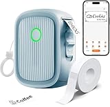 EHIOG 203DPI Impresora térmica portátil,Mini etiquetadora Bluetooth sin Tinta con Cinta,USB Recargable,para organización de Oficina y hogar,Compatible con iOS y Android (Azul)
