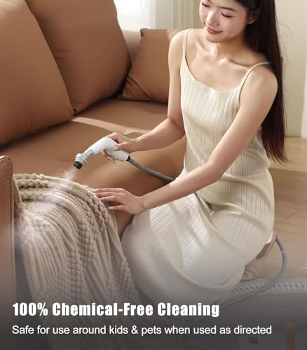 Image of 10 in 1 Steam cleaner for home 1200W & 10s Heat up 750 ml Water tank Handheld for Deep Cleans Floor, Grout, Car, Carpet and chimney Grease window kitchen bathroom