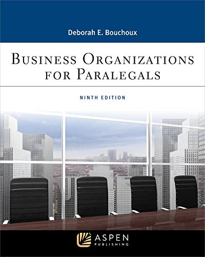 Business Organizations for Paralegals (Aspen Paralegal Series)