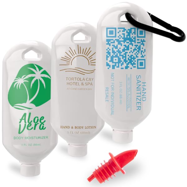 Hidden Flask Set for Liquor - 3-Pack 4oz Lotion-Style Discreet Bottles with Easy Pour Spout & Carabiner - Leak-Proof, BPA-Free, Travel-Friendly - Great for Cruises, Resorts, Concerts, Music Festivals