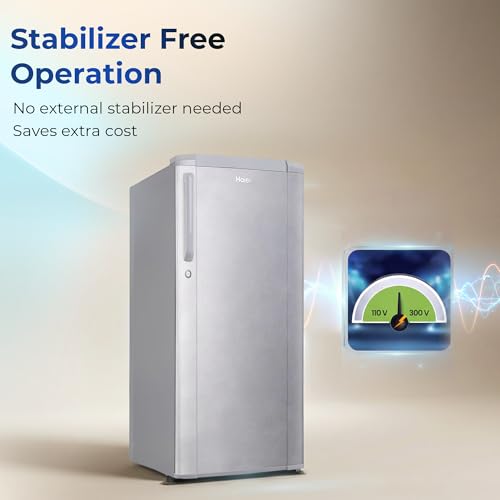Image of Haier 165 L 1 Star Direct Cool Single Door Refrigerator with Diamond Edge Freezing Technology, Easy Clean Back, Large Vegetable Box (HED-171MSA-P, Moon Silver, 2026 Model)