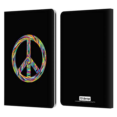 Head Case Designs Officially Licensed P.D. Moreno Peace Sign Assorted Design Leather Wallet Case Compatible with Kindle Paperwhite 1/2 / 3