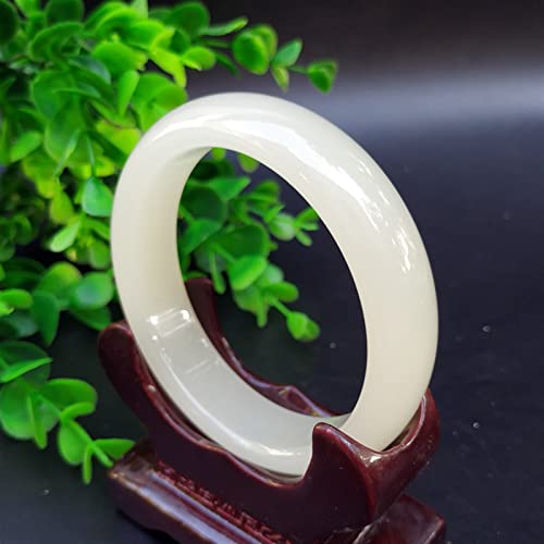 Amulette en jade blanc naturel cadeau de bijoux de mode idéal pour femme 57-58 mm
