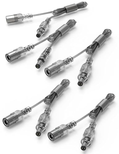 Image of EBD DC Power Extension Cable 5 Pack 2 ft Transparent Wire