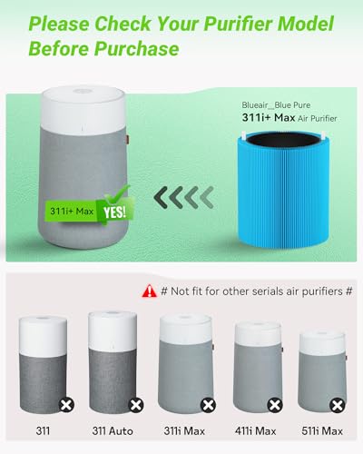 Image of 2 Pack Blue Pure 311i+ Max AllergenBlock Filter Compatible with Blue Pure 311i+ Max, Activated Carbon Filters