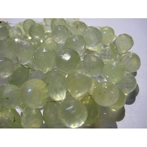 Prehnite Faceted Tear Drop Beads de qualite superieure briolettes facettees de 12x9mm