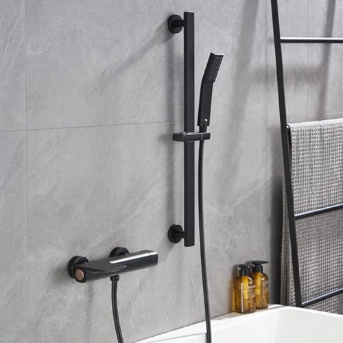 Mitigeur de bain mural noir cascade sans traces de calcaire