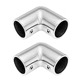 Briny River 2 pasamanos de acero inoxidable 316 de 22 mm para barco, barco, 48 x 48 mm, codo de 90 grados