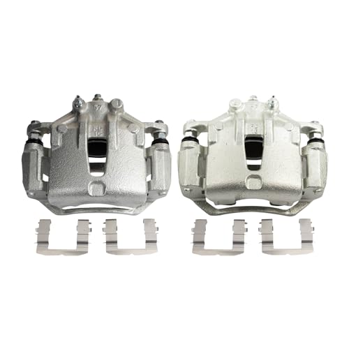 Image of TRQ Front Driver and Passenger Side Brake Caliper Set Caliper Brackets Hardware Compatible with 09 Hyundai Elantra Touring, 10-12 Elantra Touring GLS, 10-12 SE, 10-13 Kia Forte EX