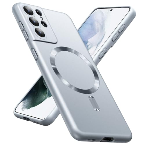 【Magnetic対応・一体型レンズ保護】Galaxy S21 Ultra 用ケース 耐衝撃 柔軟TPU SC-52B SCG11 ケース 軽量 薄型 ストラップホール付き ギャラクシー S21 ultra 用ケース 指紋防止 耐久性 人気 6.8インチ