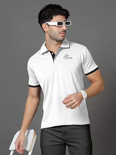 Image of Polo Neck Cotton Blend T-Shirt