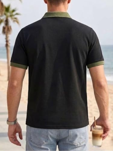 Image of SMOWKLY Men's T-Shirt | Stylish T Shirt with a Ribbed Collar | Soft Breathable Lightweight Polyester Blend | Stylish Regular Fit Casual TShirt for Men.