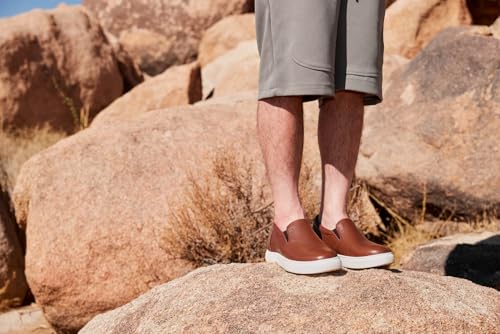 Image of CALTO Men's Invisible Height Increasing Elevator Shoes - Coffee Brown Nappa Leather Slip-on Lightweight Casual Loafers - 2.6 Inches Taller - T1023- Size 8.5 D(M) US