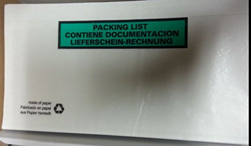250 Sobres portadocumentos PAPER GREEN/CONTIENE DOCUMENTACION "PACKING LIST" - Ref. 240140/250 - Tamaño interior: 228x120 mm.