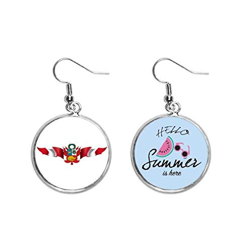 Pendientes de sandía con bandera de Perú para lucir un estilo fresco en verano