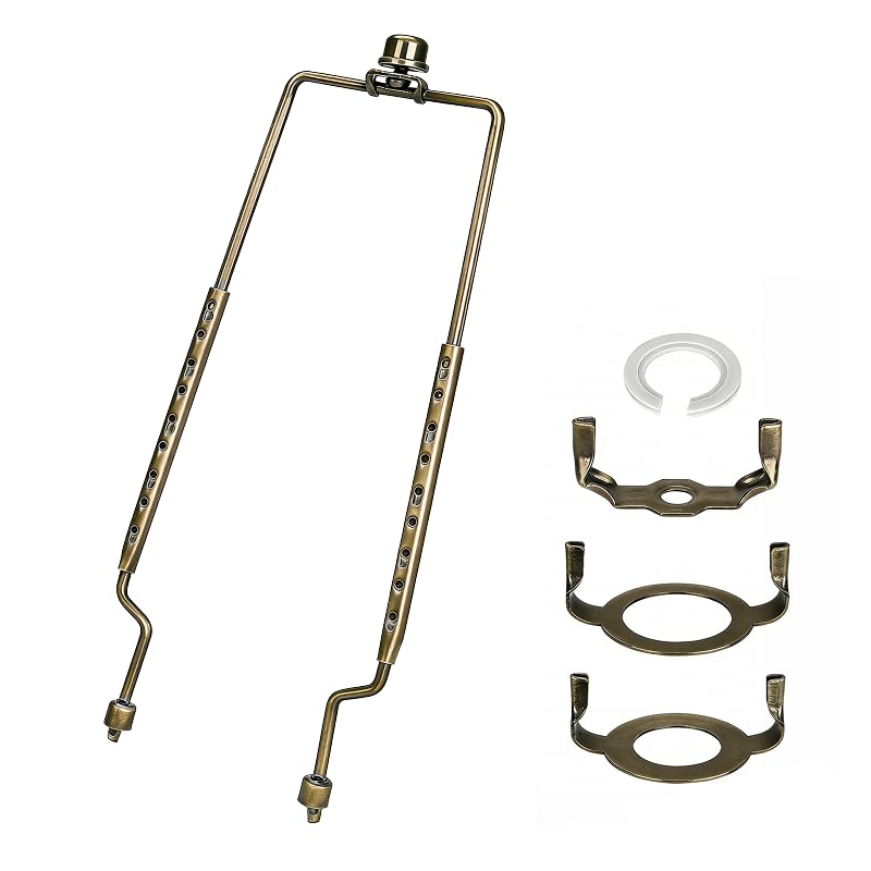 8-12 inch Lamp Shade Bronze Harp Holder, ALUCSET Adjustable Lamp Harp Kit