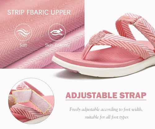 Image of COFACE Womens Trendy Orthotic Flip Flops Lightweight Yoga Mat Thick Cushion Walking Thong Sandals Adjustable Slip On Slippers With Comfortable Plantar Fasciitis Arch Support