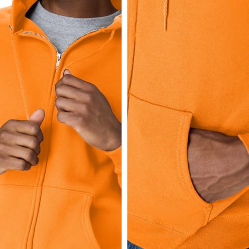 Image of Hanes Men's Zip-up Hoodie, Ecosmart Fleece Full-zip Hoodie for Men, Hooded Sweatshirt