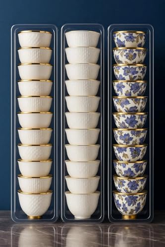 ALMUFARREJ Clear Cup and Spoon Organizer Set of 2 Elegant Design Kitchen Storage Solution