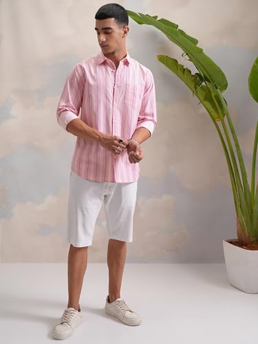 Image of Highlander Men's Slim Fit Striped Shirt | Full Sleeves | Everyday Wear Stylish Shirt for Men