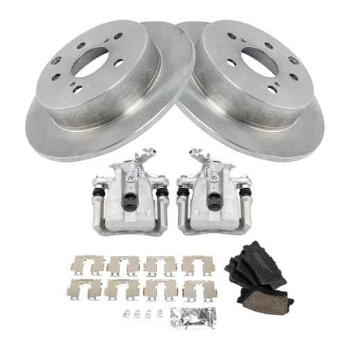 Image of TRQ Rear Brake Pad & Rotor Kit Ceramic Compatible with 2009-2010 Pontiac Vibe 2009-2013 Toyota Matrix