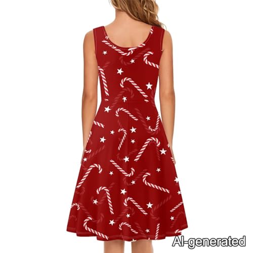 Image of Renewold Women's Sleeveless Tank Dress with Pockets, Casual Scoop Neck A-Line Sundress for Summer, Travel and Vacation