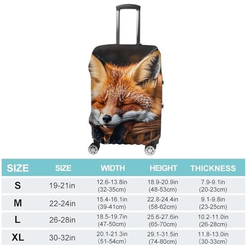 Funny Fox Creature Sleeping Luggage Cover, Washable Elastic Suitcase Cover Protector Fit 18-32 Inch Luggage2