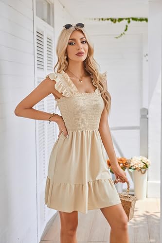Robe mini d'été boho à volants pour femme chic décontractée - 5