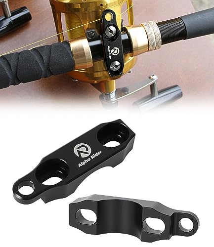 Fishing Reel Rod Clamp Fishing Reels Parts for Penn 20 30 50 70 International V VI Series Reel Rod Clamp Mount Anodized Aluminum Alloy Black (NO Screws, for International Series)