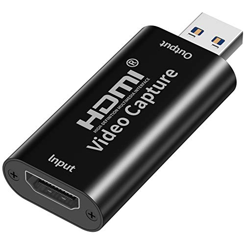 Video Capture Card, KOOPAO 4K 1080P Game Capture Card Cam Link USB 2.0 Capture Device Adapter for Gaming Live Streaming, Video Recorder, Broadcasting, Compatible with DSLR, PS4, Switch, Xbox (Short)