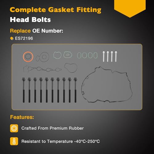 Image of IV323 EV314 2.4L Engine Head Gasket Set, Fit for 10-13 Chevrolet Equinox | Compatible with Captiva Sport Buick Lacrosse Verano GMC Terrain, Replace# HS26466PT S72196