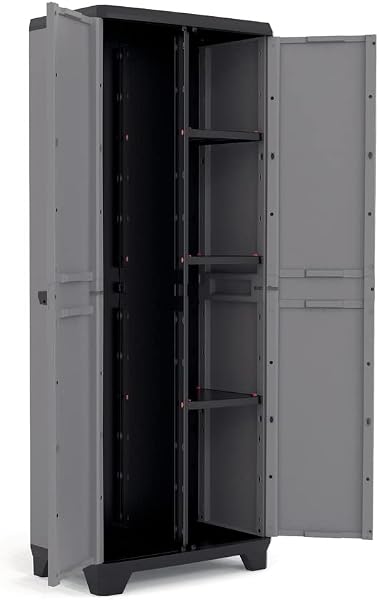 Keter Armadio Portascope Stilo, 3 Ripiani Regolabili, Grigio Scuro/Nero, 68 x 39 x 173 H cm - 3