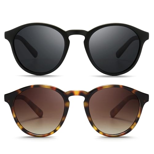 Image of SUNGAIT Classic Round Polarized Sunglasses Retro Vintage Style UV400