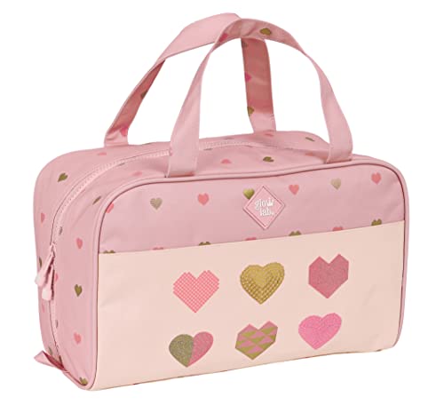 Grande trousse de toilette rose 31 cm avec poignée pour ranger tous vos cosmétiques