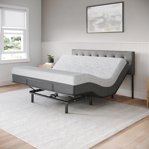 Image of Celestial Sleep Aurora Adjustable Bed Base (Frame) + 12 inch Gel Memory Foam Mattress (Medium Soft), Easy Assembly, Head and Foot Lift, Zero Gravity, Memory Positions, CertiPUR-US Bed - King