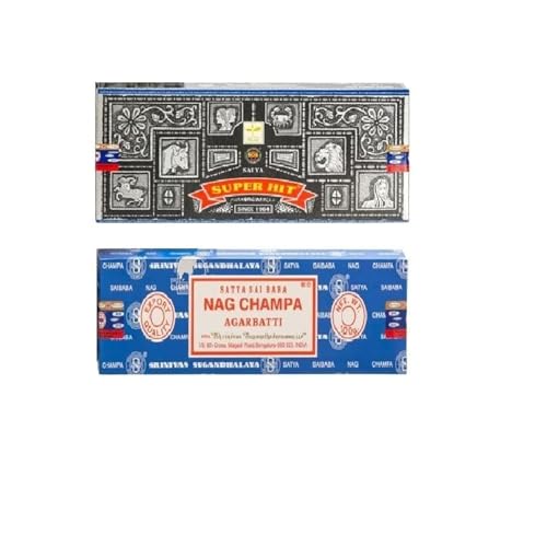 Satya Nag Champa and Superhit 100 gram Incense Sticks for Positivity, Meditation, Relaxation, Yoga, Healing