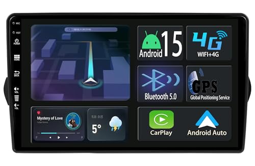 Autoradio Android 15 pour Fiat Tipo EGEA 2015-2018 avec écran tactile GPS 9 pouces