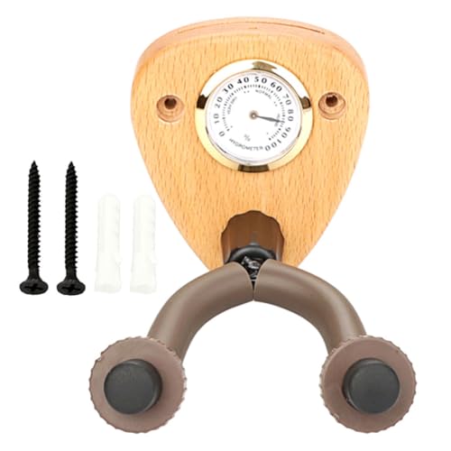 JEWEDECO ライトウッドカラー吊り下げフック温湿度計 t118 ギター Jフック 大型フック ハンガー アコギ acoustic guitar ウクレレ壁フック ウクレレウォールマウント 木