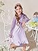 Haloumoning Girls Contrast Mesh Long Sleeve High Waist A Line Short Dress with Pockets 4-14 Years Purple
