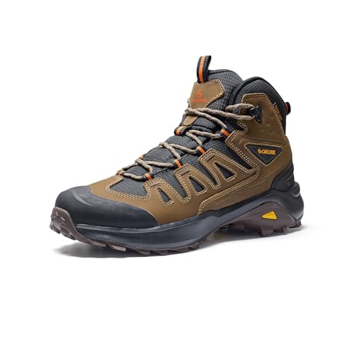 Men's Waterproof Hiking Boots Outdoor Lightweight Breathable Leather Trekking Camping Mountaineering Shoes