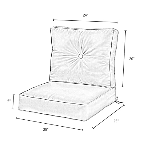 Greendale Home Fashions Outdoor 2-Piece Sunbrella Fabric Deep Seat Cushion Set, Charcoal #TOP6