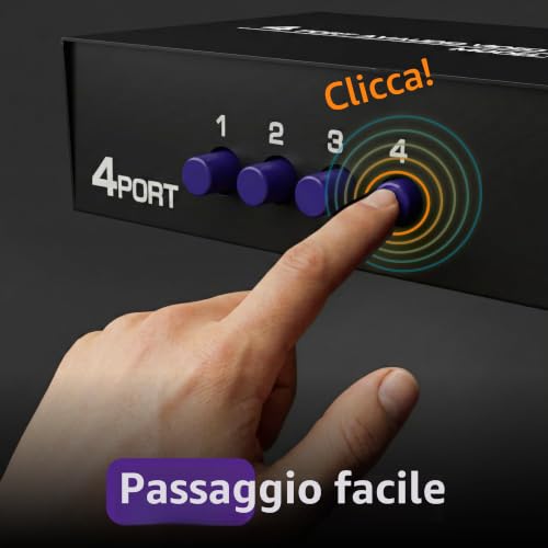 Fosmon Splitter RCA a 4 Vie e Commutatore AV per Home T...