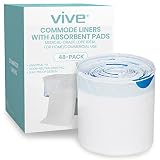 Vive Commode Liners with Absorbent Pads - Portable Toilet Bedside Chair Replacement Bags - Disposabl