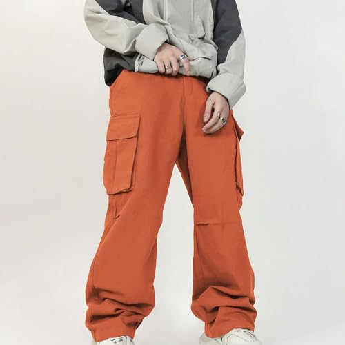 Flat Pocket Parachute Pants for Men Casual Baggy Cargo Pants Unisex Street Y2K Pants Drawstring Trouser2