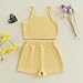 Partclots Toddler Baby Girl Summer Clothes Tank Top with flower and Boho Shorts Cute Daily Outfits Set (Yellow, 3-4T)