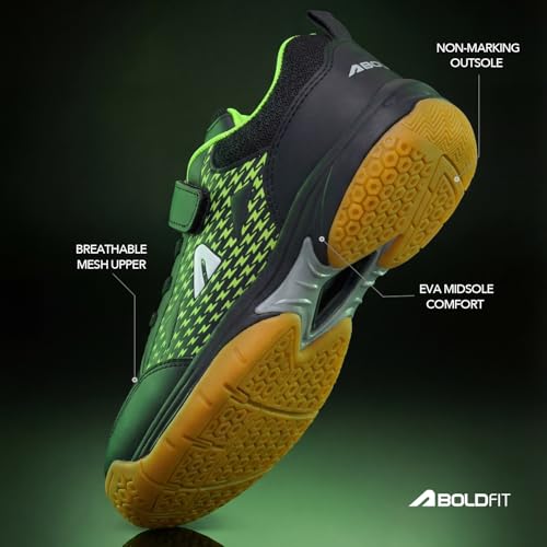Image of Boldfit Badminton Shoes for Boys & Girls Unisex Boy Shoes for Shuttle Shoes for Girls Shoes for Kids Non Marking Kids Shoes for Match Sports Shoes for Kids Boys & Girl Shoes for Badminton