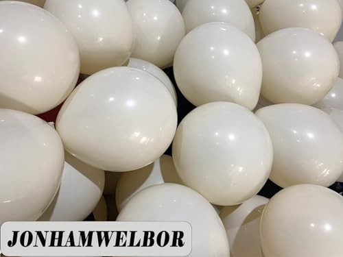 Image of Jonhamwelbor Sand White Balloons 12 inch 100 Pack